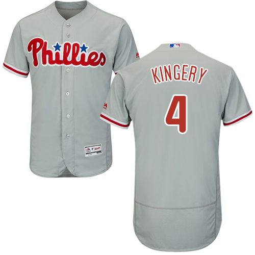 Phillies #4 Scott Kingery Grey Flexbase Authentic Collection Stitched MLB Jersey - Click Image to Close